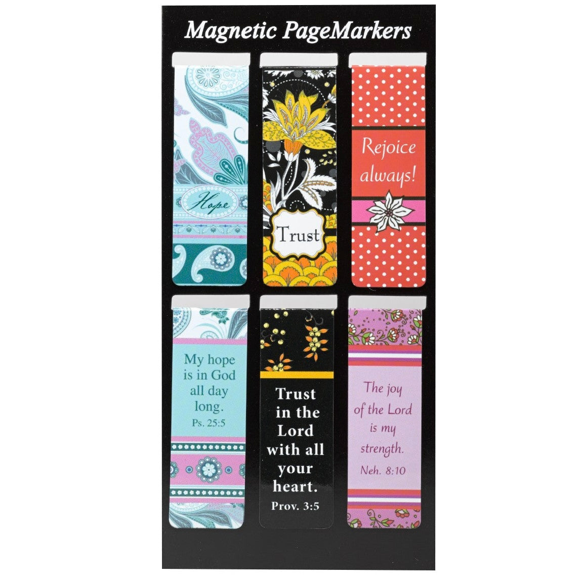 MAGNETIC BOOKMARKS WITH INSPIRATIONAL SAYINGS - SET OF 6