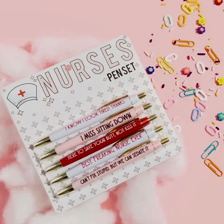 FUN CLUB SET OF 5 PENS WITH SAYINGS