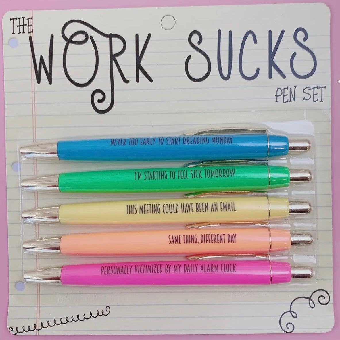 FUN CLUB SET OF 5 PENS WITH SAYINGS