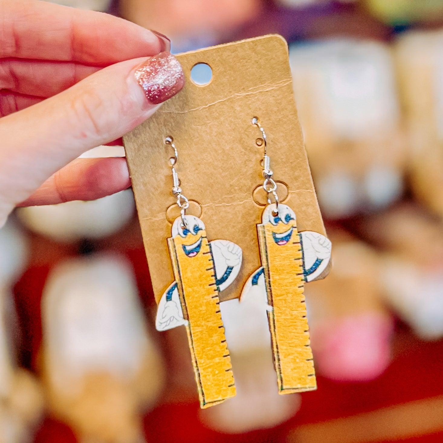 TEACHER WOODEN EARRINGS