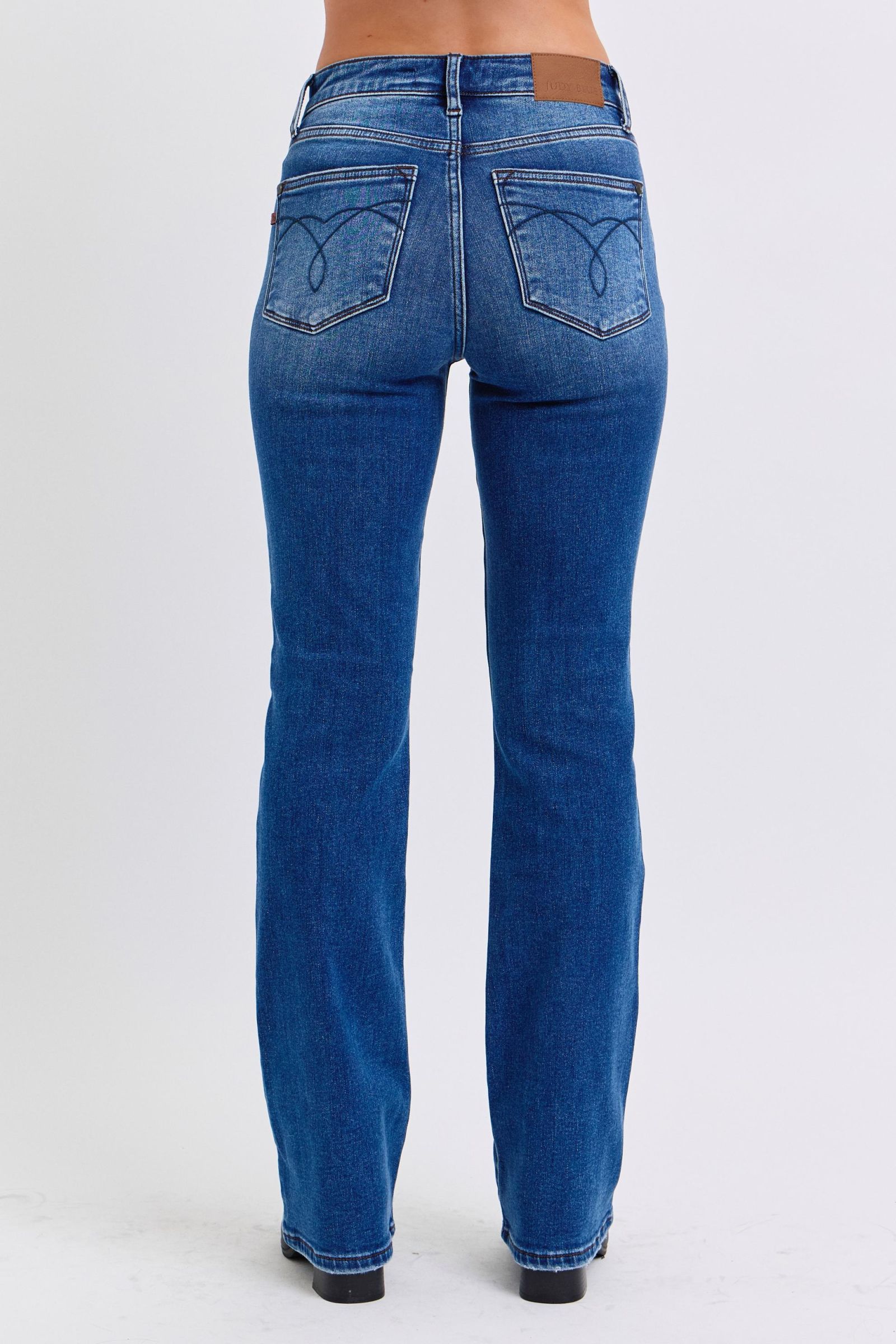 MID RISE THERMAL BOOTCUT DARKWASH JUDY BLUE DENIM