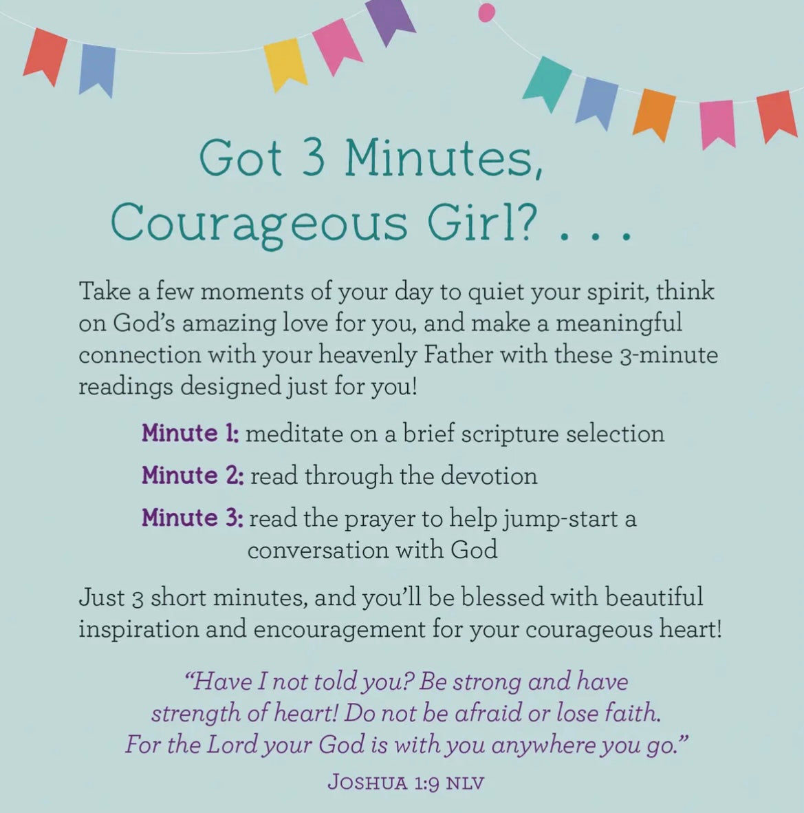 3 Minute Prayers For Courageous Girls Book