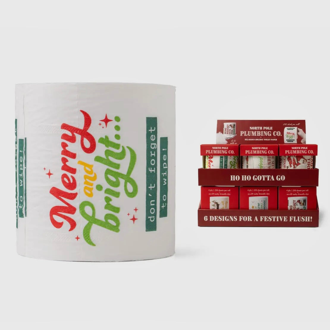 NORTH POLE PLUMBING CO. HILARIOUS HOLIDAY TOILET PAPER ROLL GAG GIFT