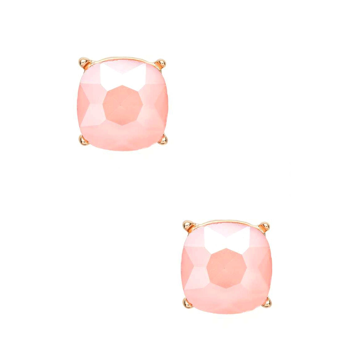 GEMSTONE FROSTED PASTEL COLORED STUD EARRINGS