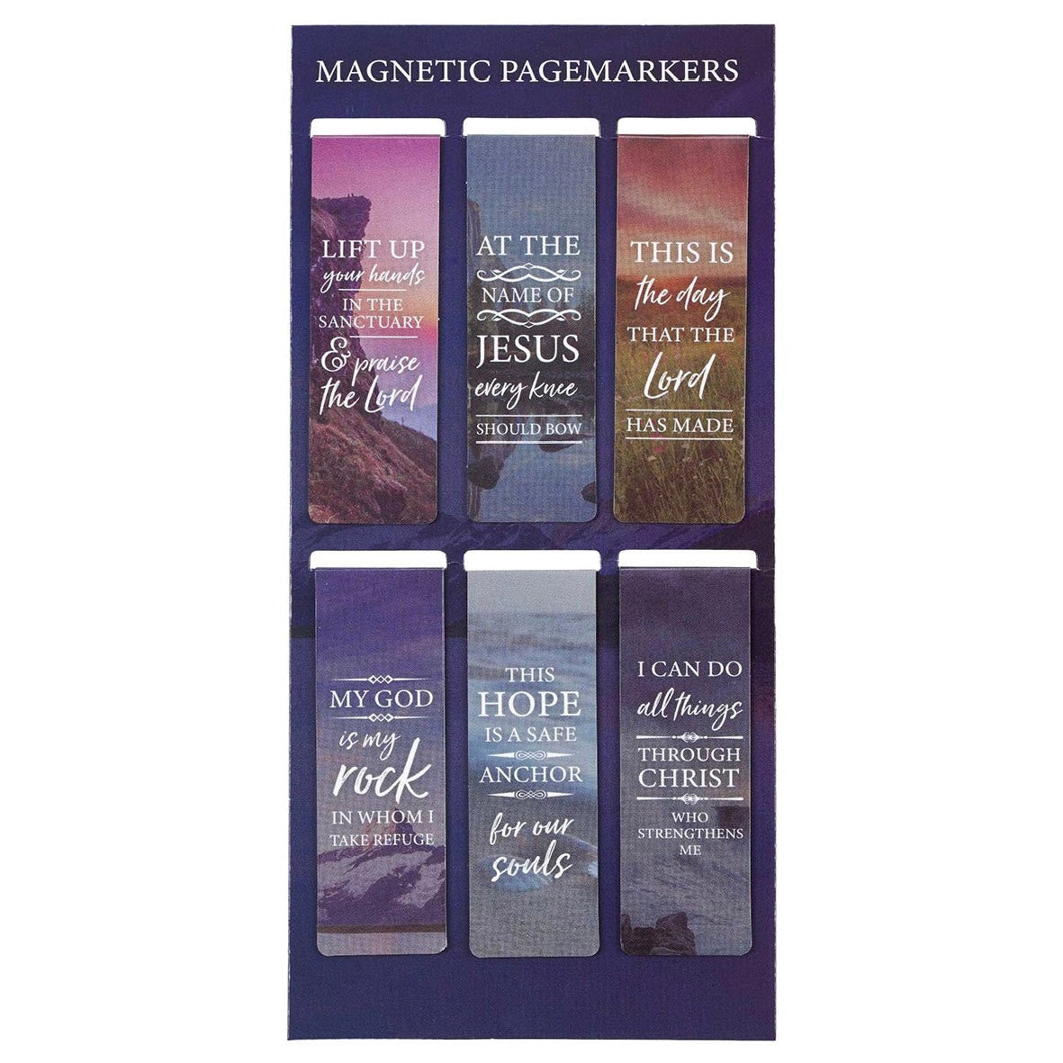 MAGNETIC BOOKMARKS WITH INSPIRATIONAL SAYINGS - SET OF 6