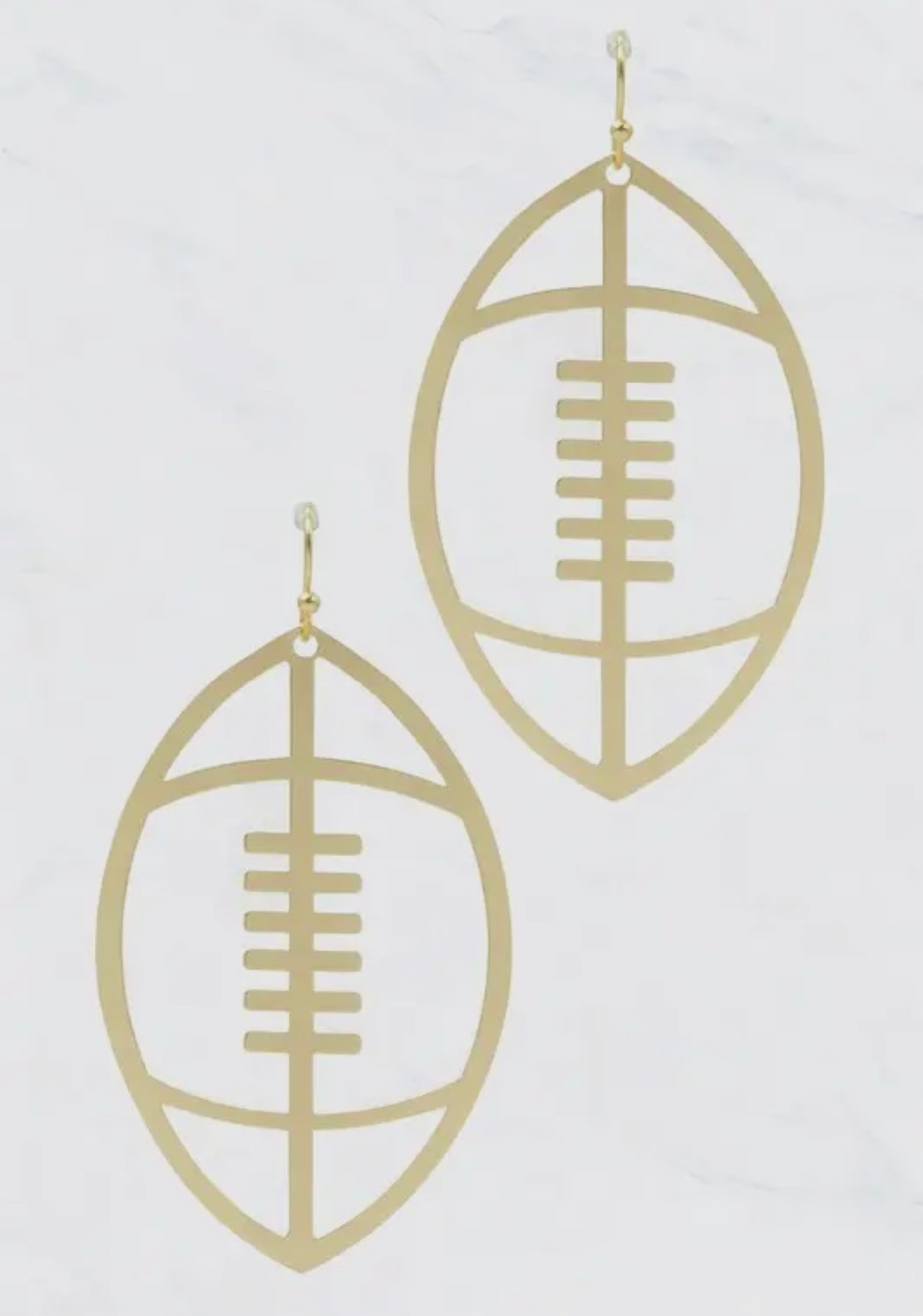 COLORED FILIGREE THIN FOOTBALL CUTOUT EARRINGS