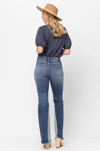 MID RISE INSEAM PANEL FLARE DENIM JUDY BLUE MEDIUM WASH