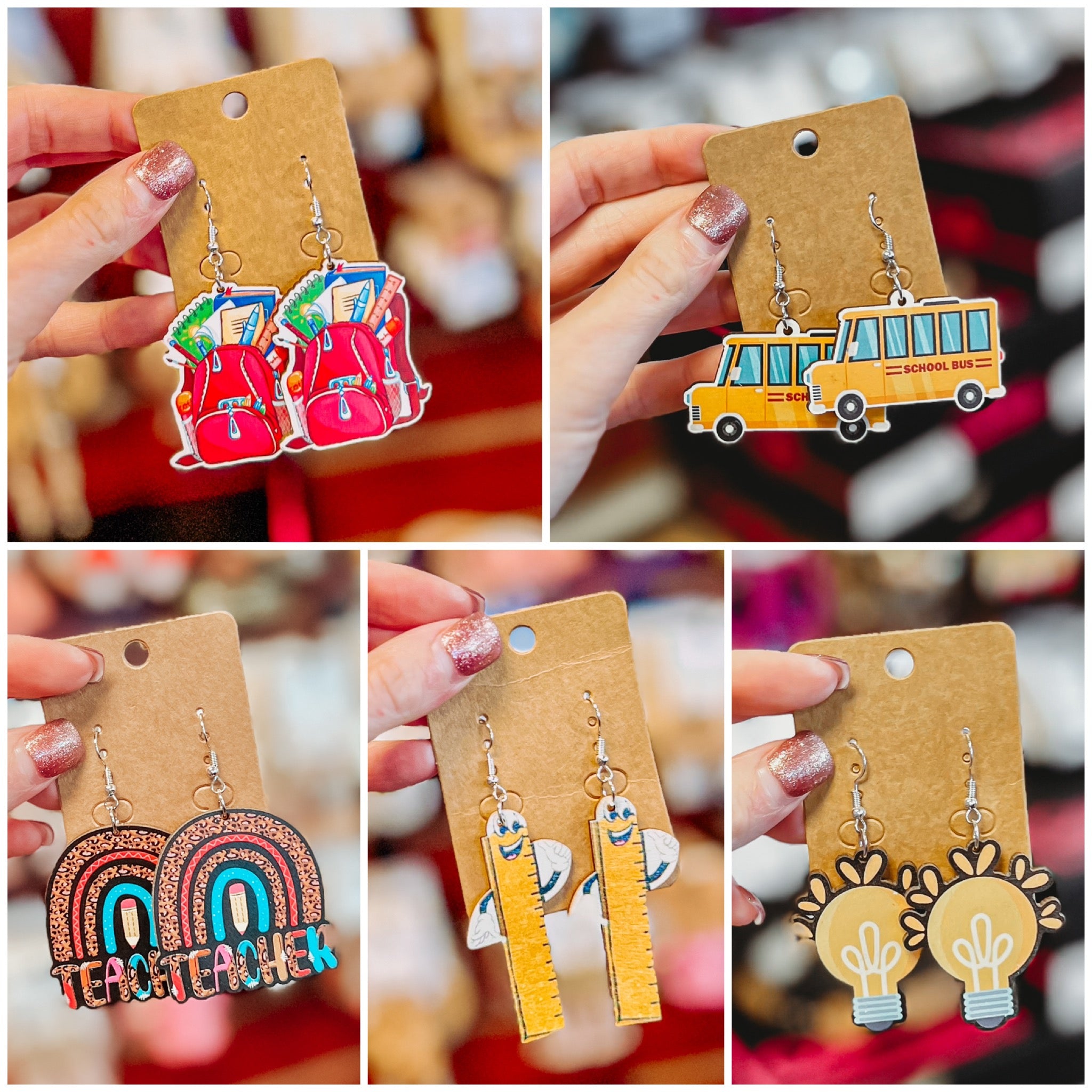 TEACHER WOODEN EARRINGS