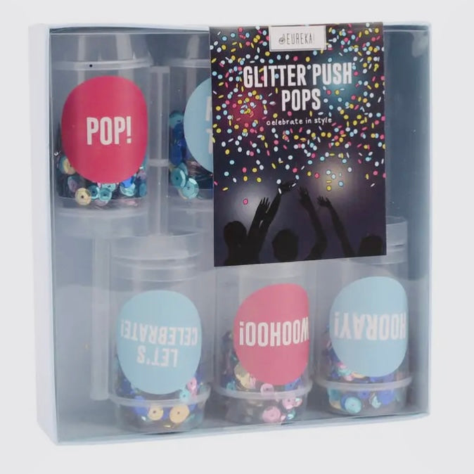 Glitter Sequin Push Pops Box of 6