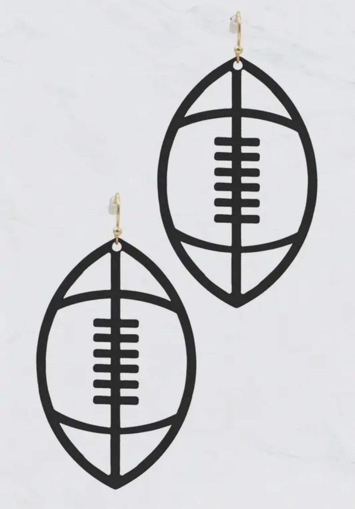 COLORED FILIGREE THIN FOOTBALL CUTOUT EARRINGS