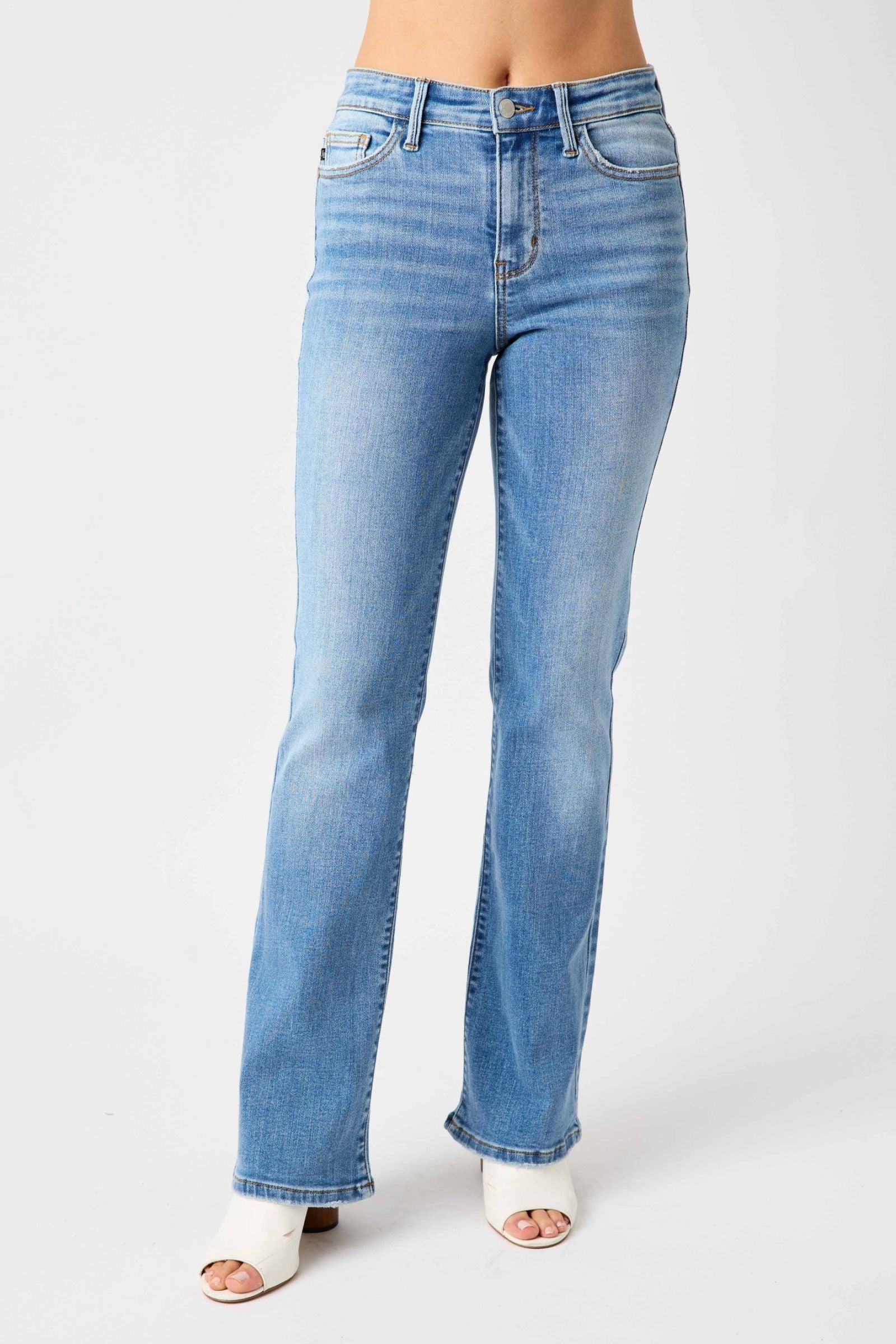MID RISE VINTAGE BOOTCUT MEDIUM WASH JUDY BLUE DENIM-PLUS