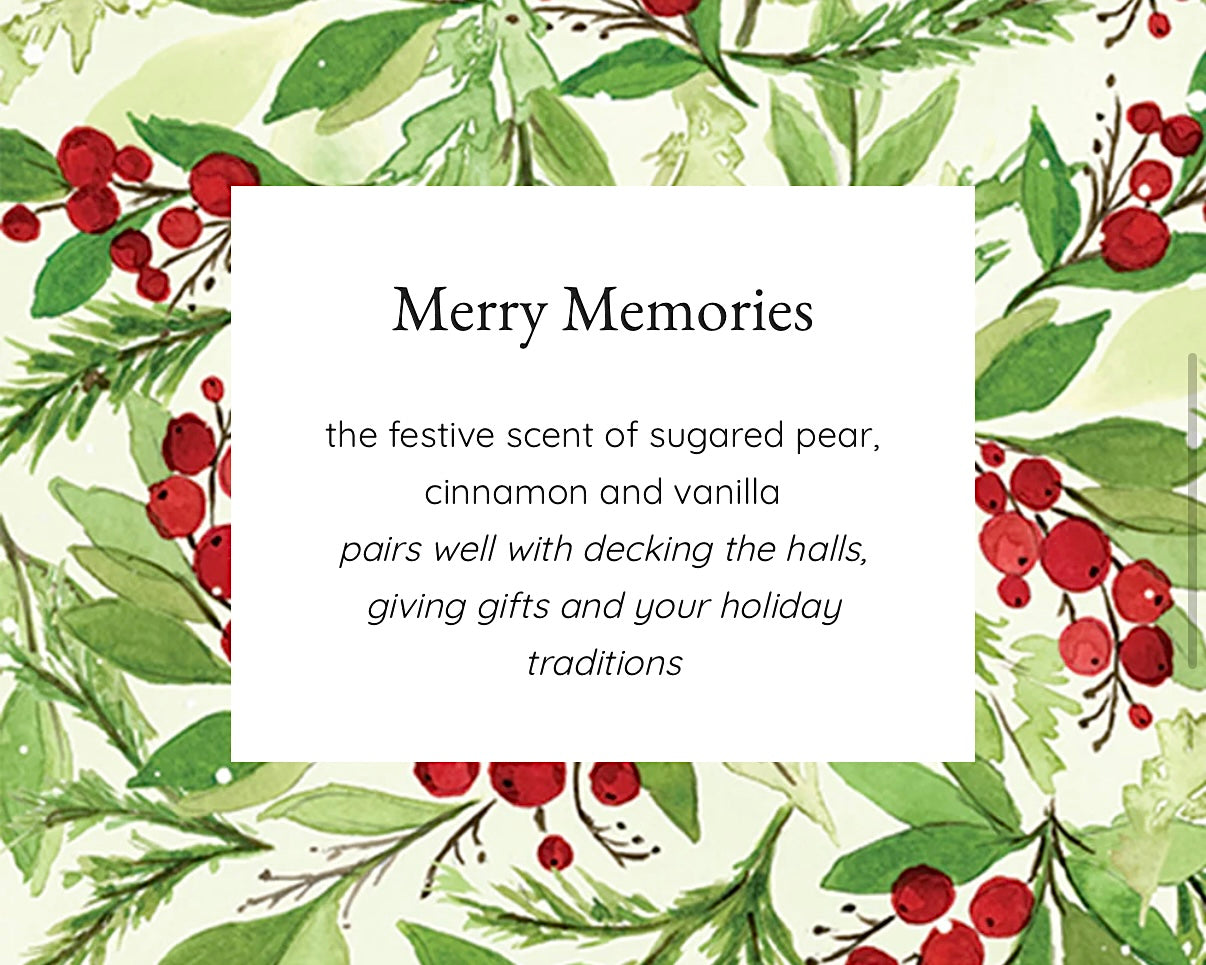 MERRY MEMORIES SCENTED 13oz SIGNATURE CANDLE BY GREENLEAF