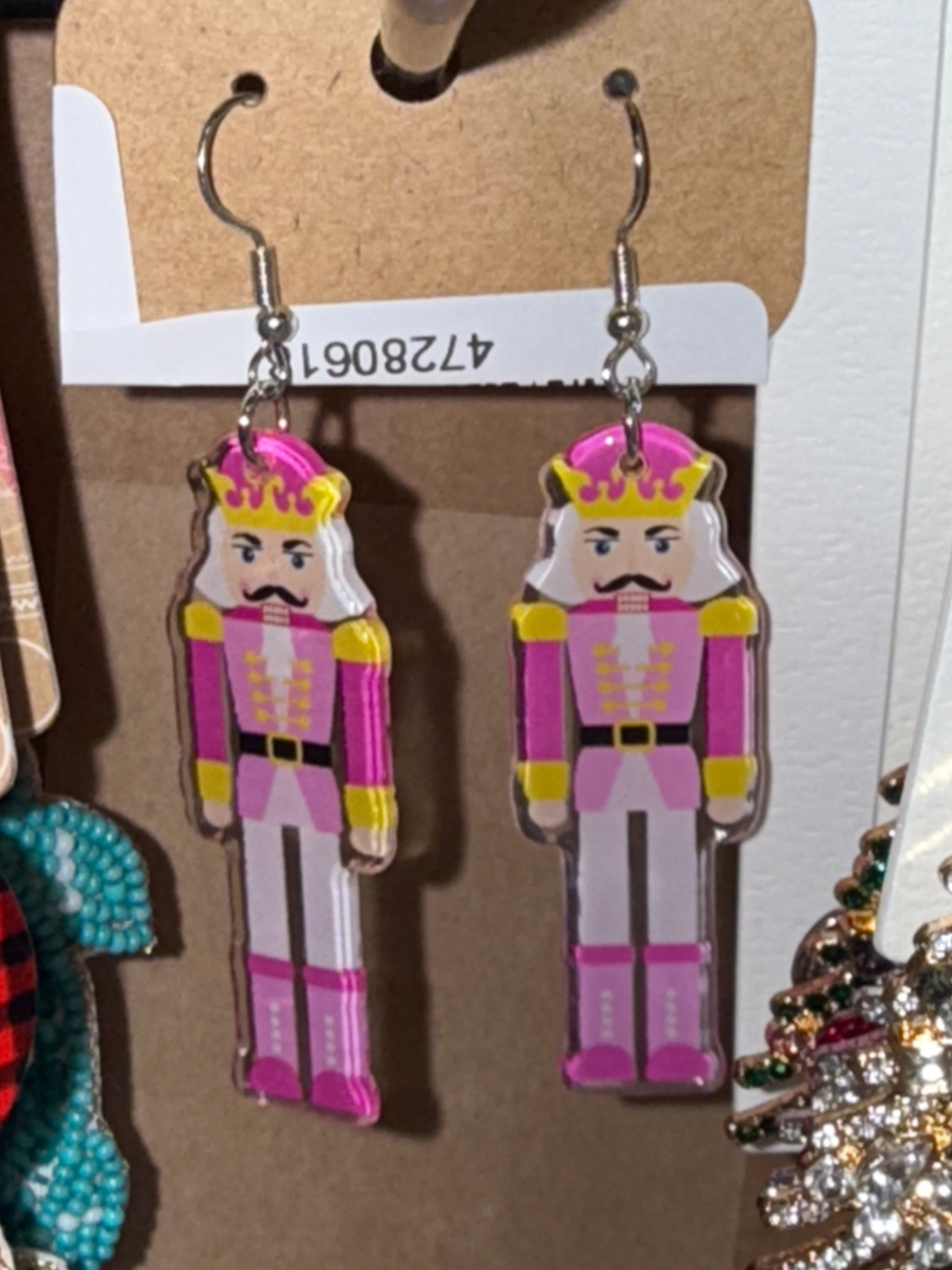 CHRISTMAS PINK NUTCRACKER EARRINGS