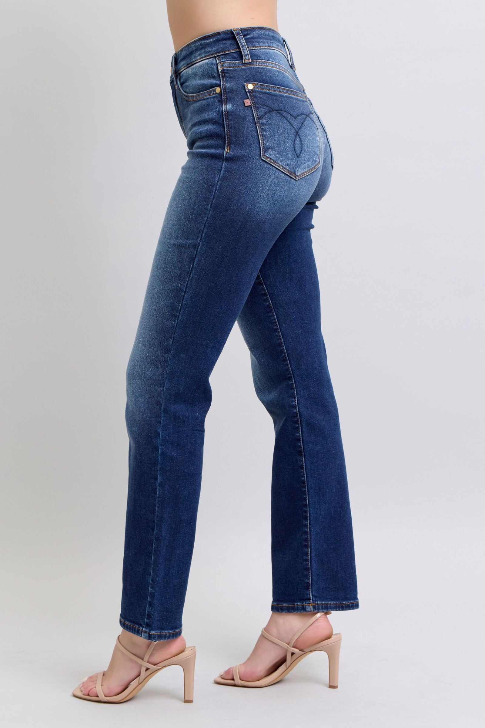 DARKWASH VINTAGE WASH THERMAL STRAIGHT LEG JUDY BLUE DENIM