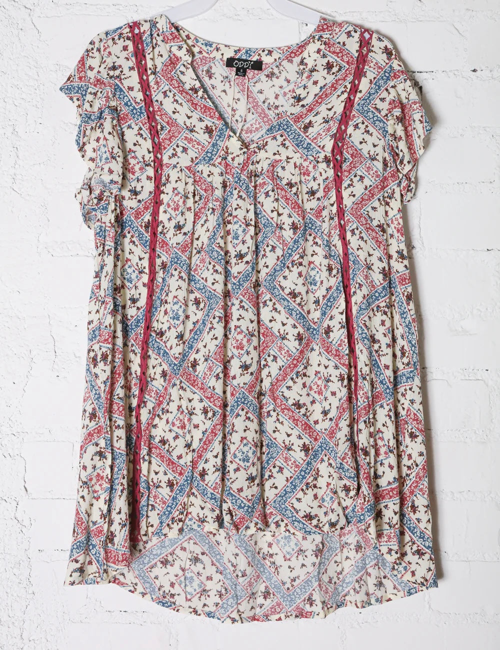 IVORY PRINTED AZTEC TOP