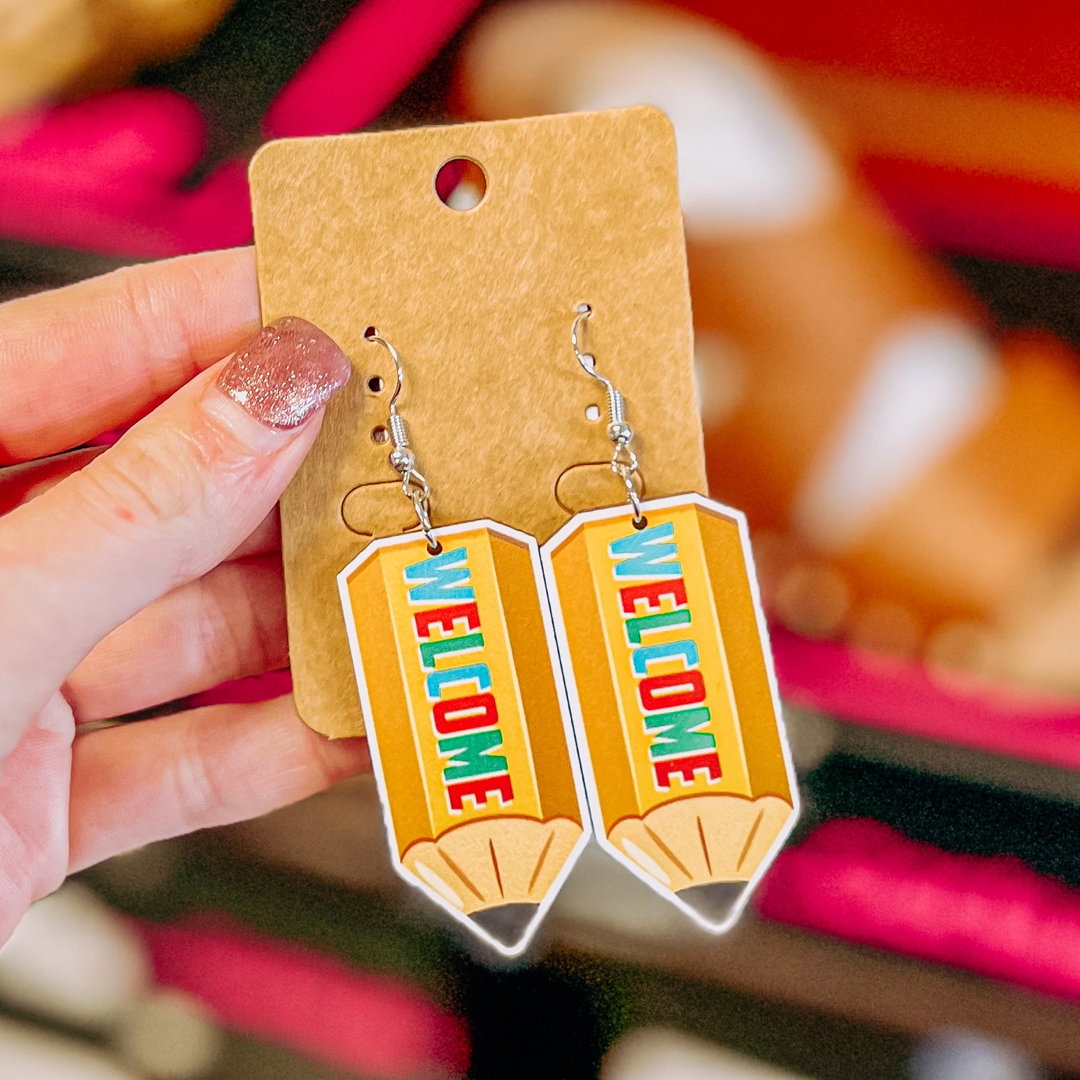 TEACHER WOODEN EARRINGS