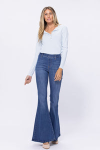 Hi-Waist Pull-On Super Flare Judy Blue Denim- SIZES 9 & 11 left.