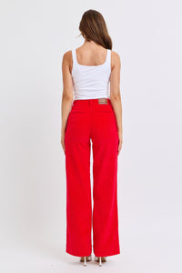 RUBY HIGH WAIST CORDUROY TROUSER WIDE LEG JUDY BLUE DENIM