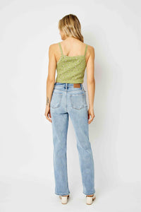 LIGHT WASH HIGH WAIST STRAIGHT LEG JUDY BLUE DENIM