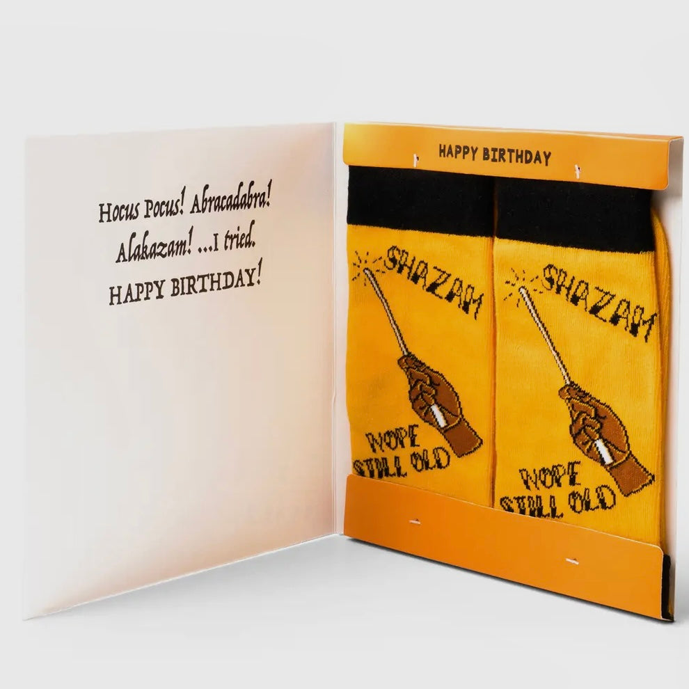 TWO LEFT FEET IT'S YO BIRTHDAY GIFT - CARD & SOCK SET