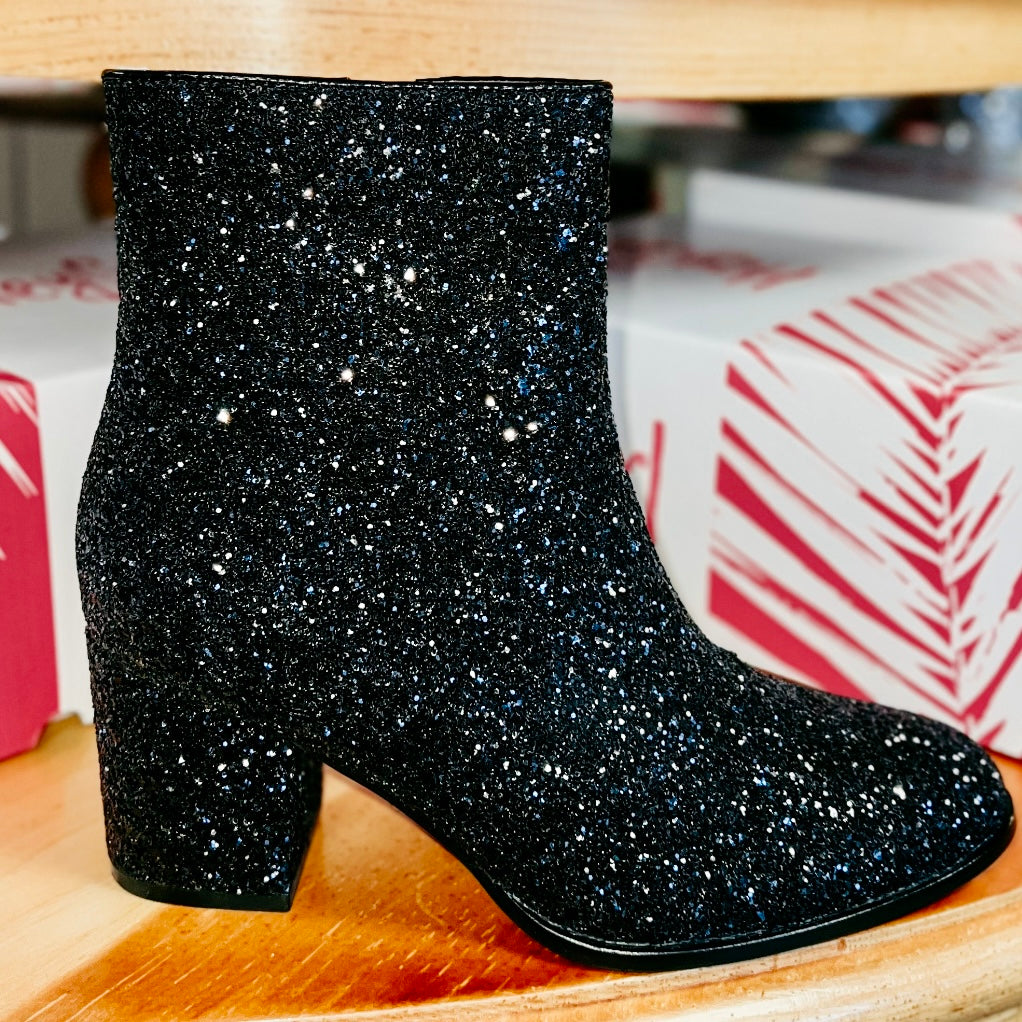 Razzle Dazzle Black Glitter Boots Corkys- SALE- SIZES 9,10,11 LEFT