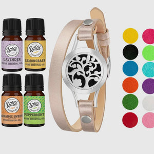 Aromatherapy Bracelet Diffuser & 4 Essential Oils