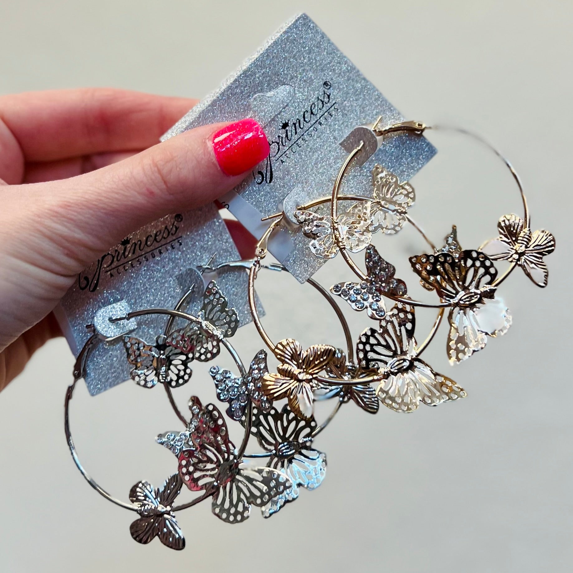 BUTTERFLY HOOP EARRINGS- SALE