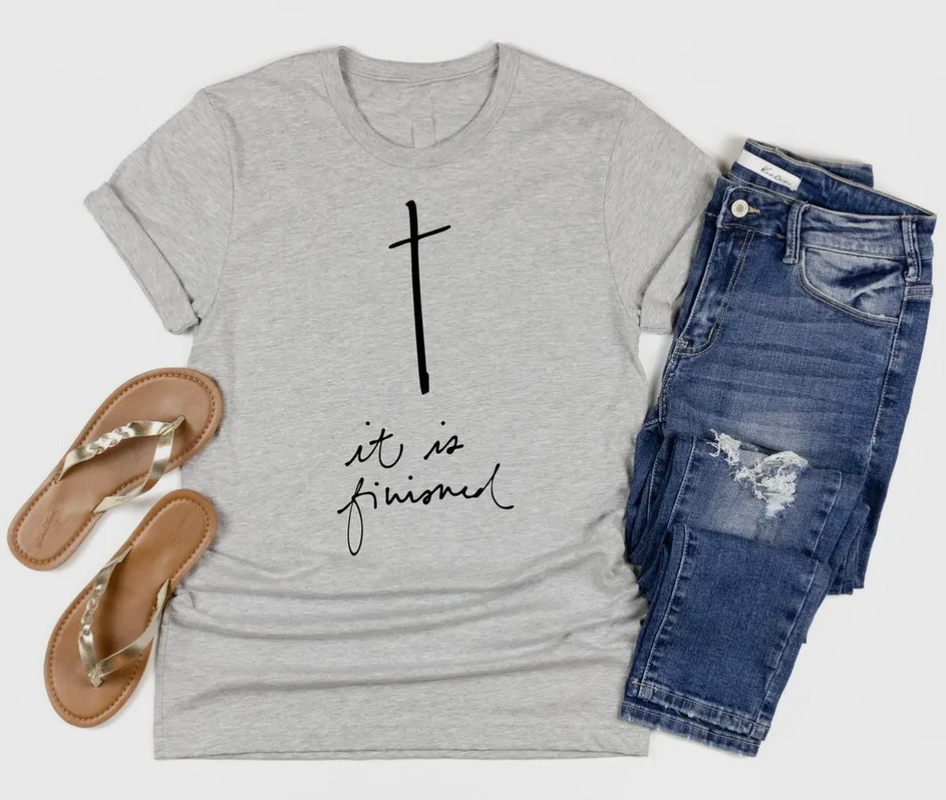 IT IS FINISHED GREY FAITH TEE