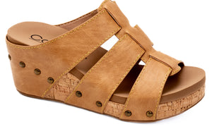 CATCH OF THE DAY CARAMEL CORKYS SDANDAL WEDGES