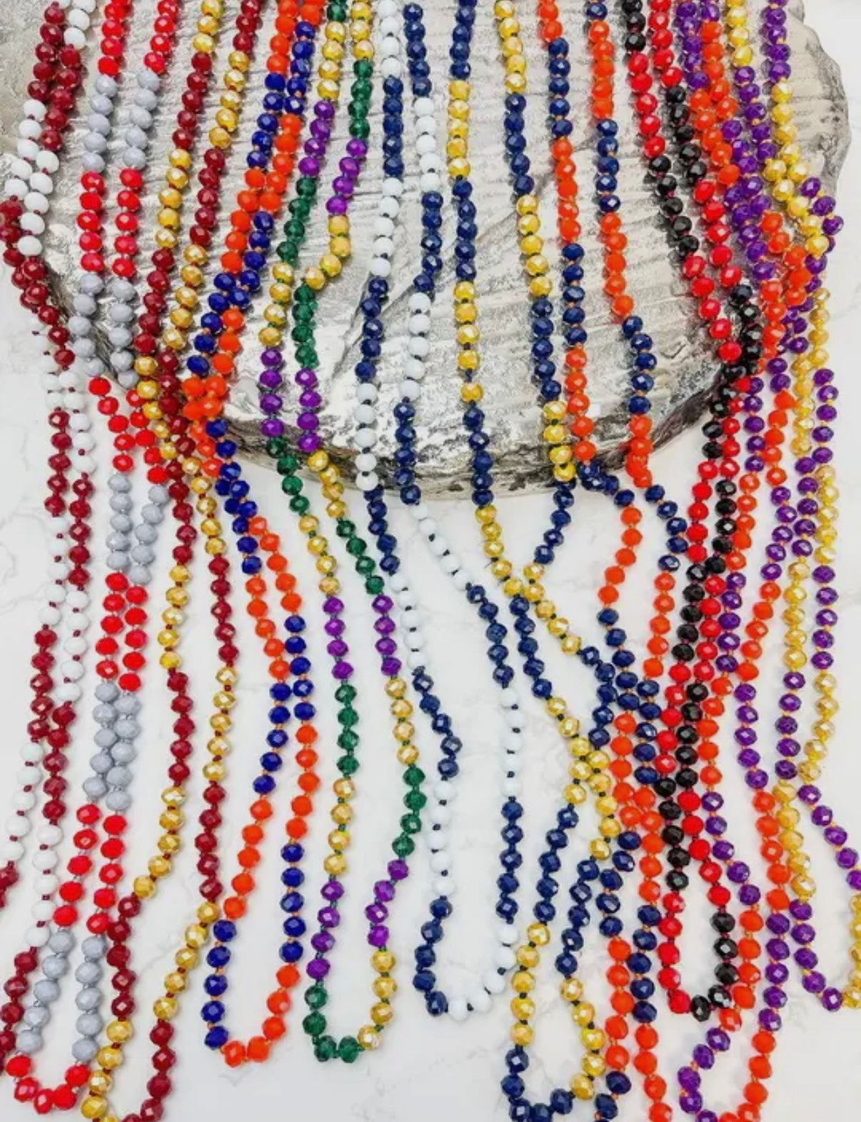 TWO TONE GAMEDAY FOOTBALL COLORS DOUBLE WRAP BEADED NECKLACE BY P.O.