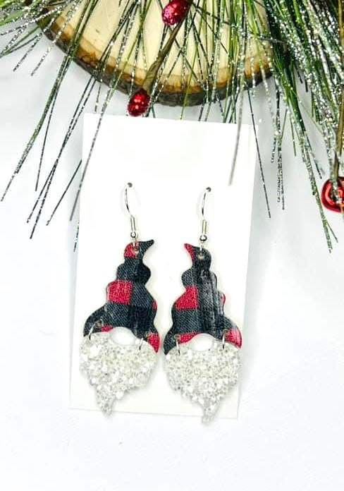 GNOME CHRISTMAS BEARD HANDMADE EARRINGS BY B.O.D