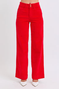 RUBY HIGH WAIST CORDUROY TROUSER WIDE LEG JUDY BLUE DENIM