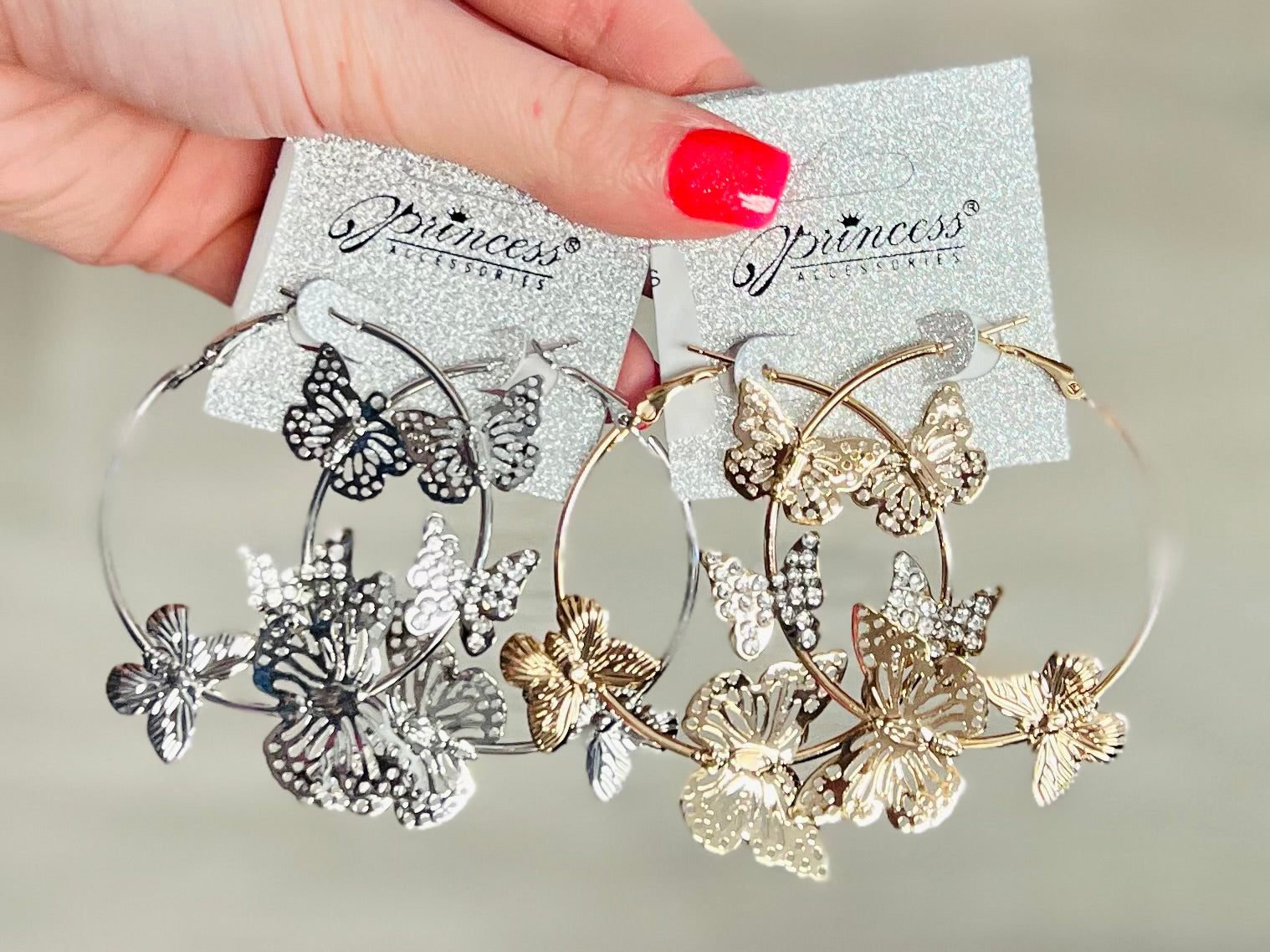 BUTTERFLY HOOP EARRINGS- SALE