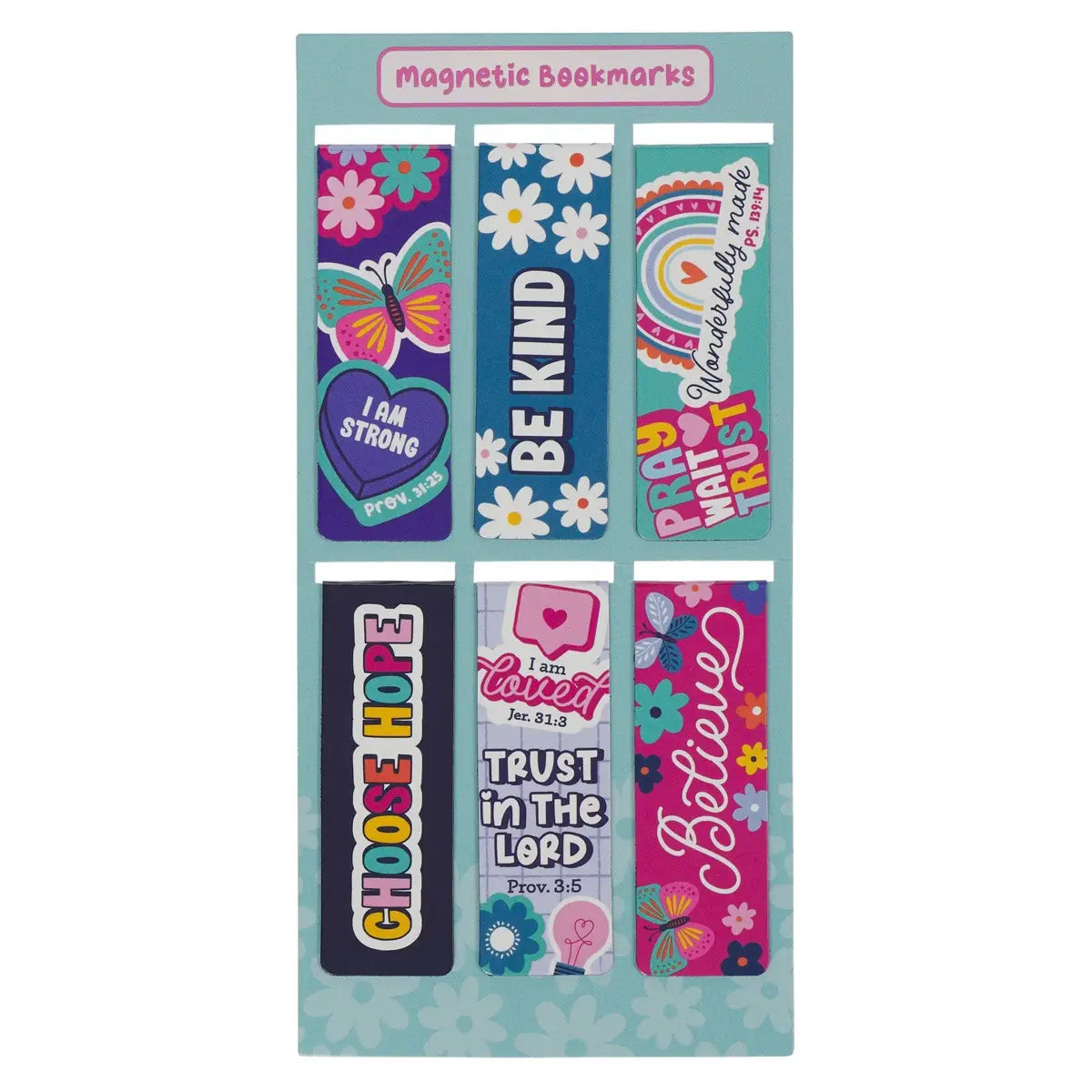 MAGNETIC BOOKMARKS WITH INSPIRATIONAL SAYINGS - SET OF 6