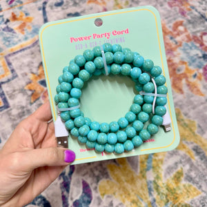 FANCY SMANCY BEADED CHARGING CABLES (USB-A TO DUAL USB-C / LIGHTENING 3 FOOT