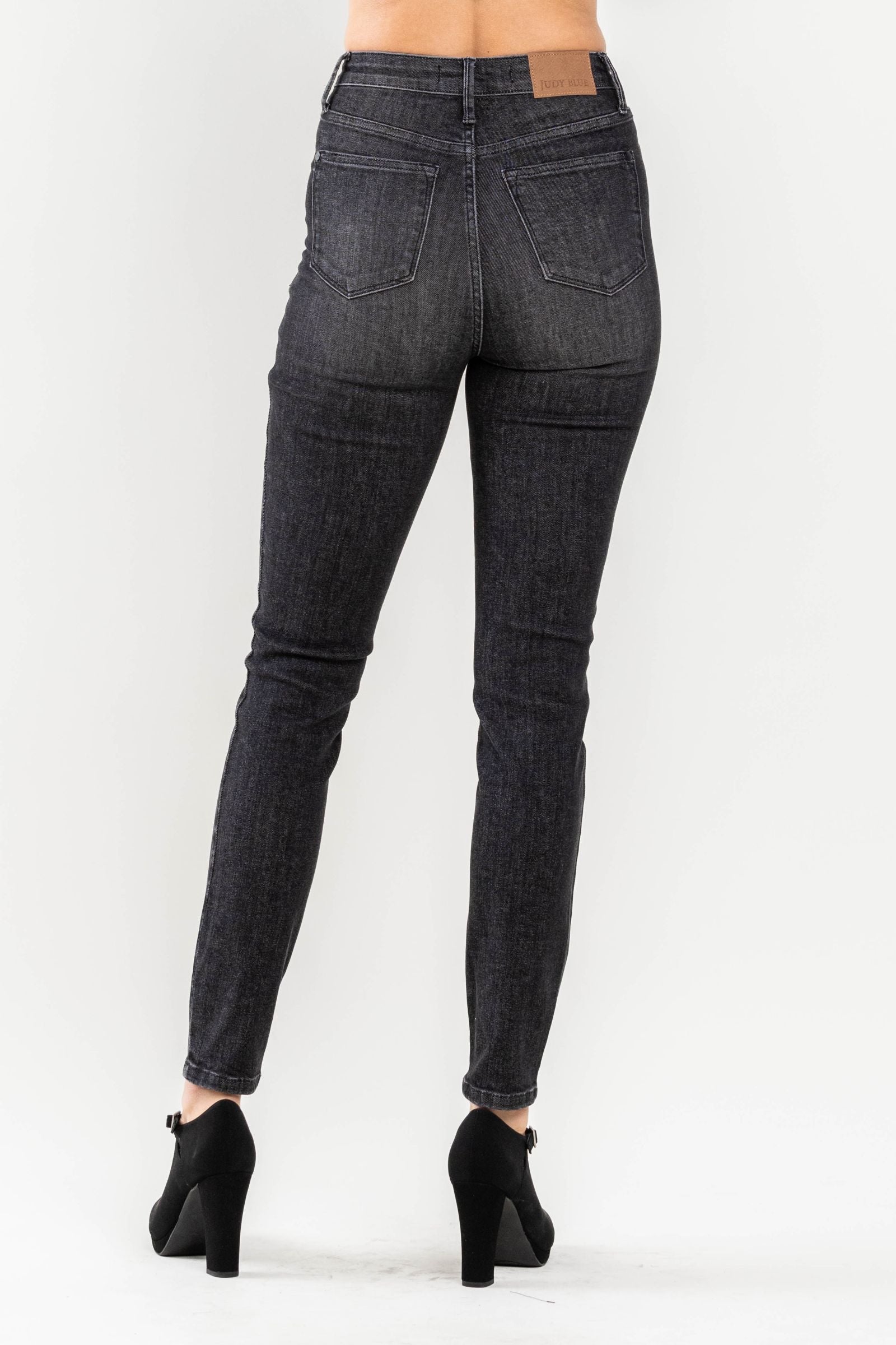 High Waist Tummy Control Black Wash Skinny Denim Judy Blue