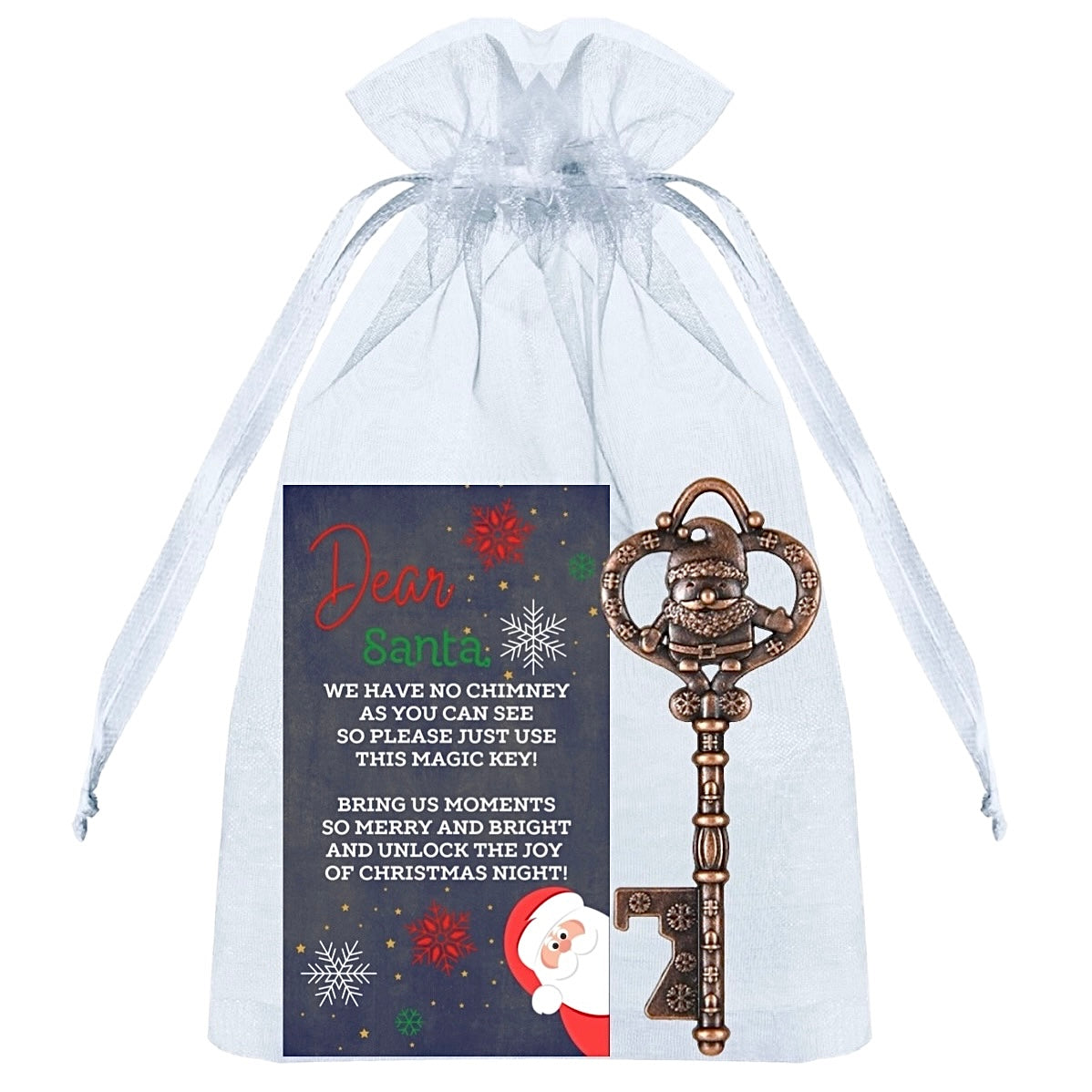 SANTA'S MAGIC KEY ORNAMENT FOR KIDS HOLIDAY TRADITION CHRISTMAS DECOR WITH EXPLANATION CARD