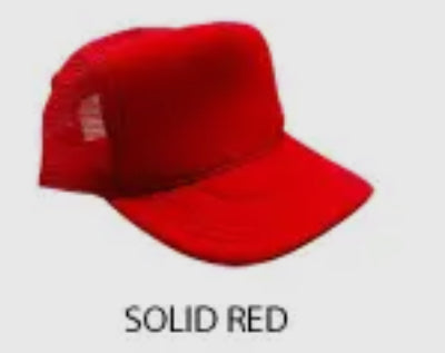 GAME DAY TRUCKER HATS WITH CUSTOMIZED SEQUIN FOOTBALL PATCHES - SOLID RED - SALE