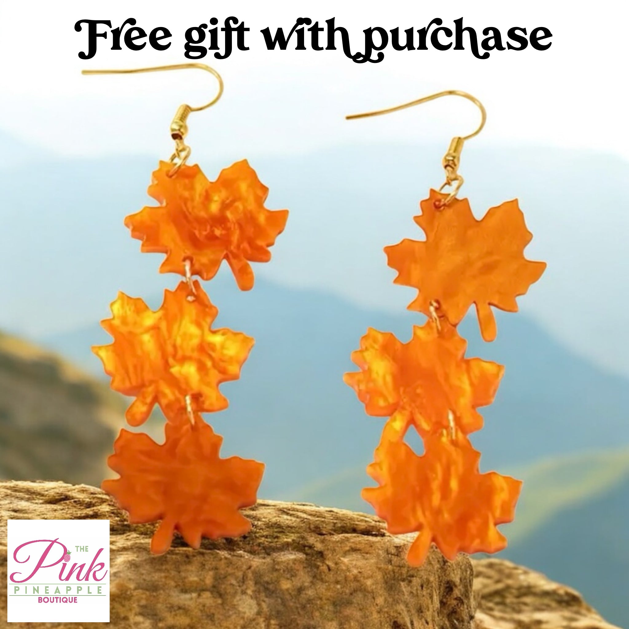 MAPLE LEAF ACRYLIC EARRINGS *PROMO*