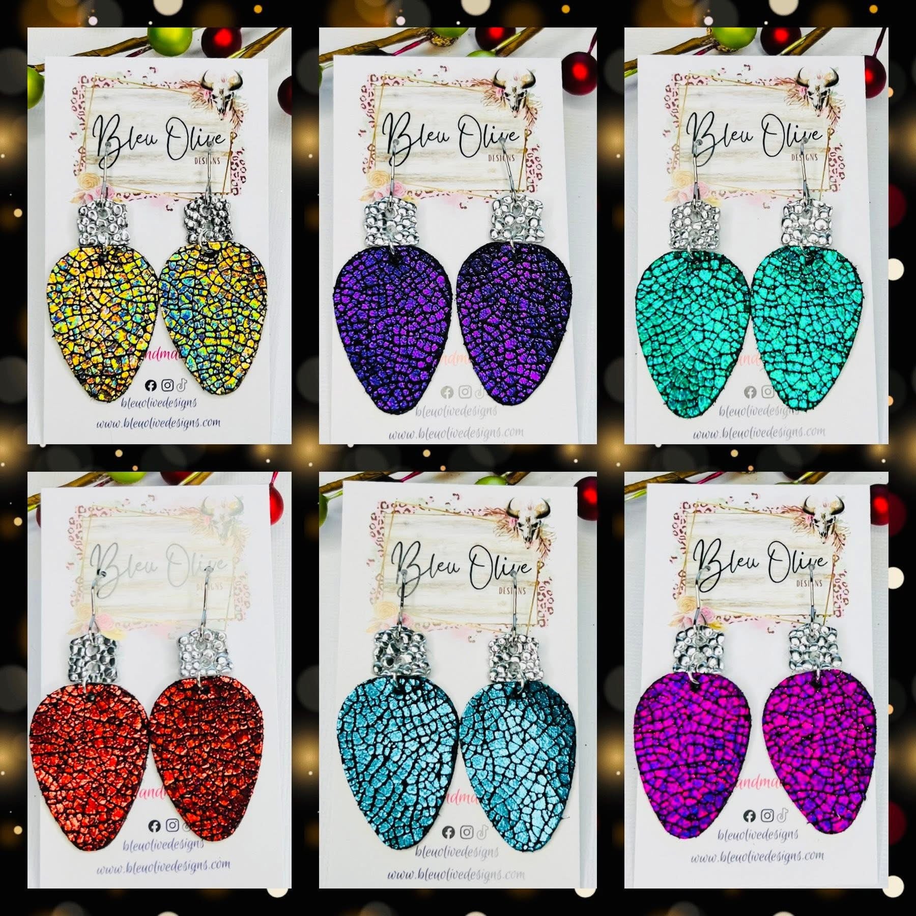 ORNAMENTS WITH SILVER TOPPERS HANDMADE EARRINGS BY B.O.D