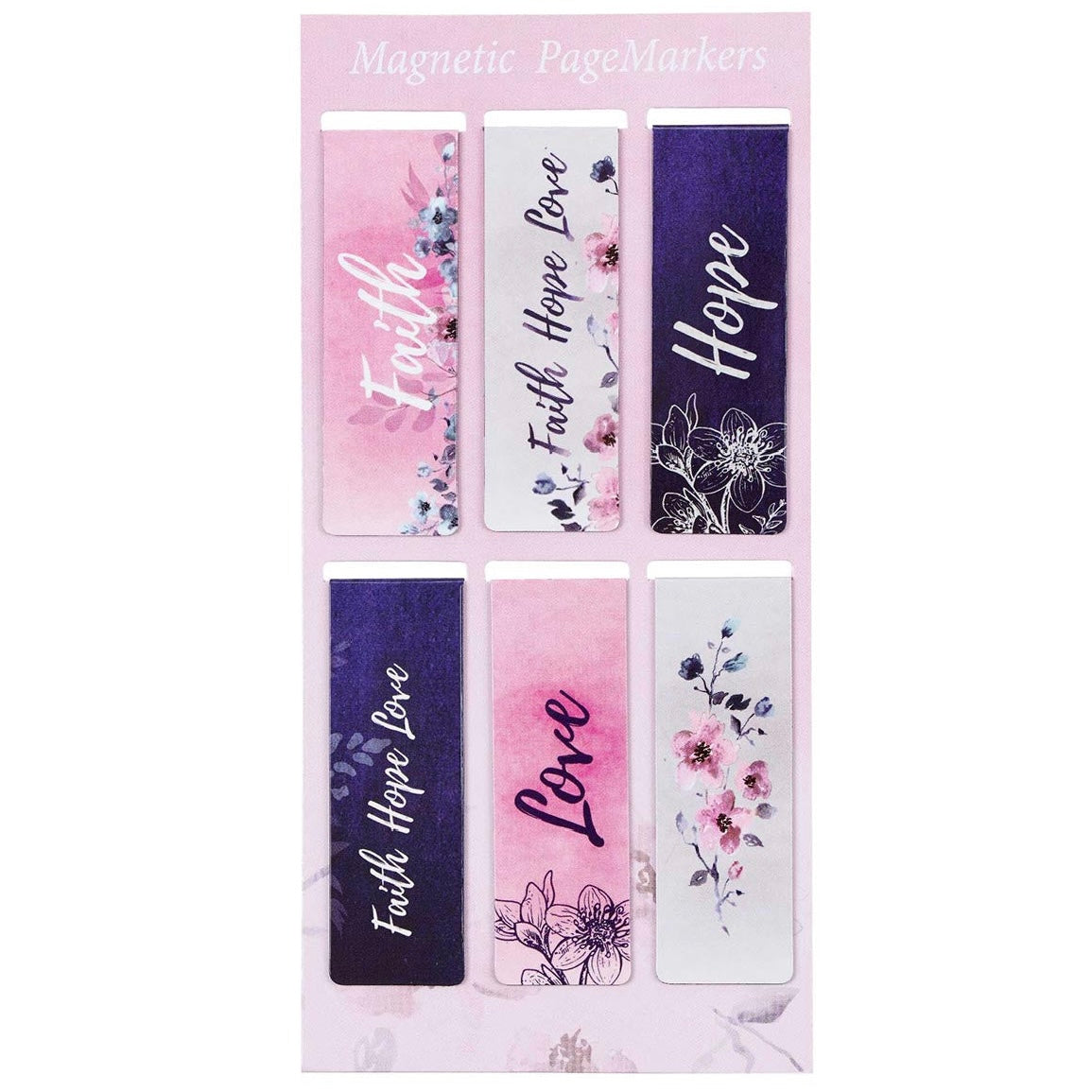 MAGNETIC BOOKMARKS WITH INSPIRATIONAL SAYINGS - SET OF 6