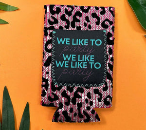 Sequin Slim Can Koozie with Pocket (Skinny Cans)