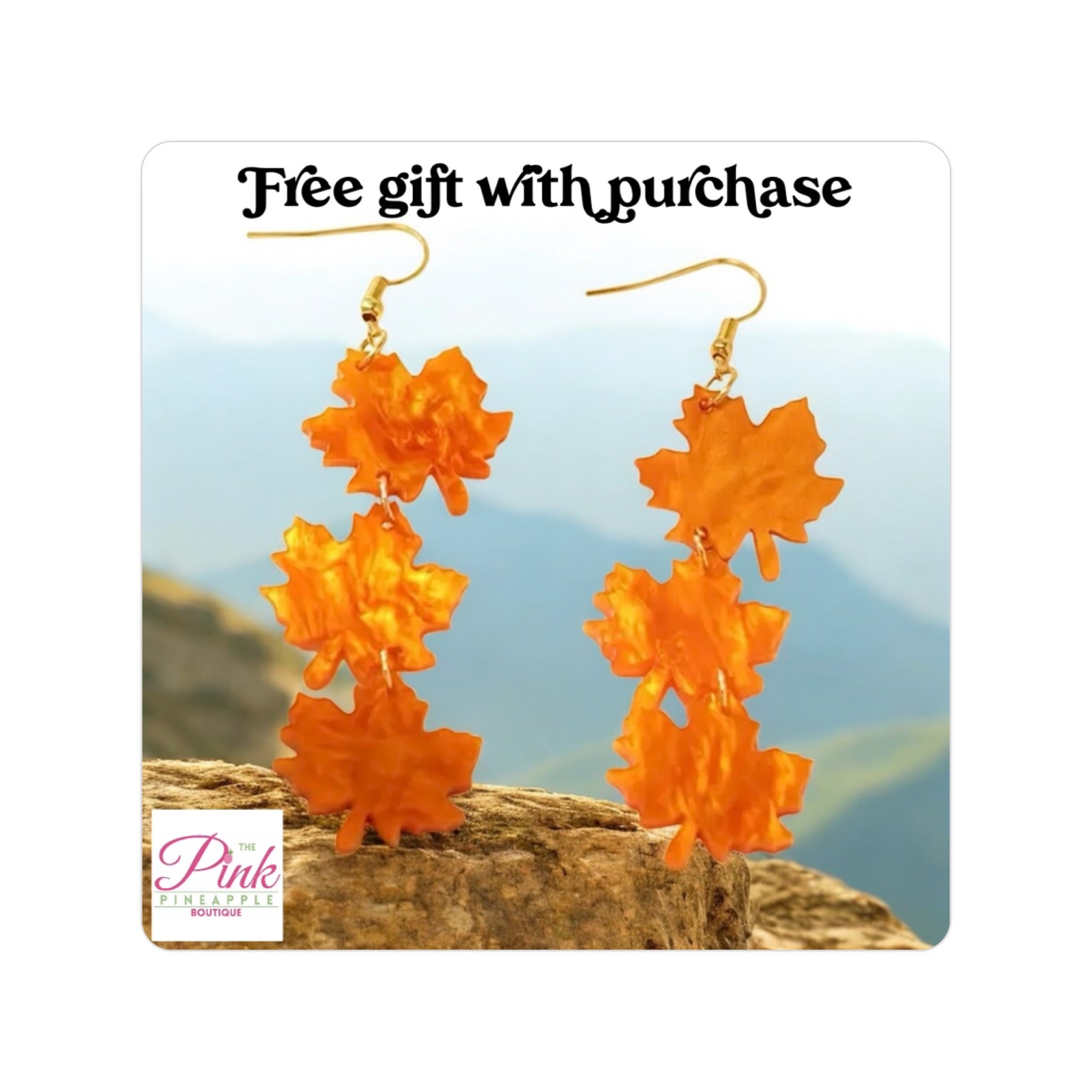 MAPLE LEAF ACRYLIC EARRINGS *PROMO*