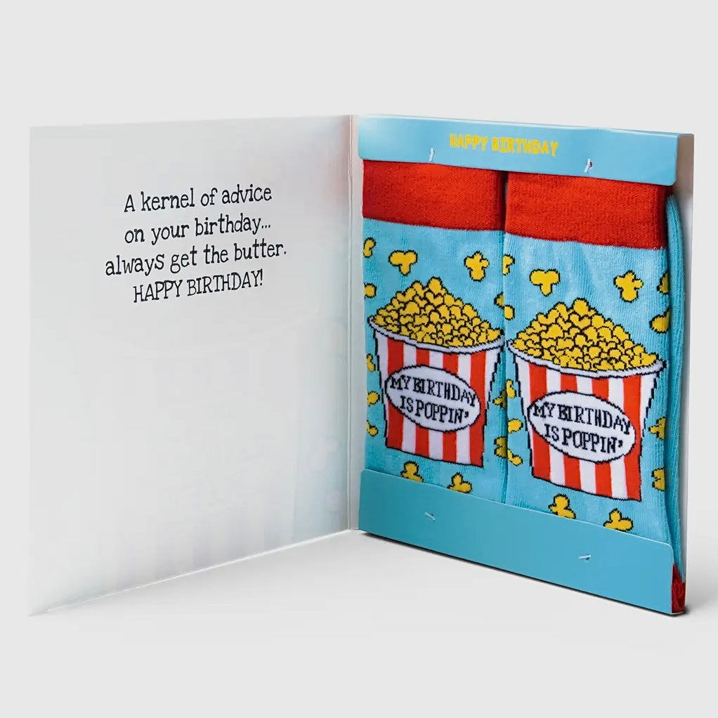 TWO LEFT FEET IT'S YO BIRTHDAY GIFT - CARD & SOCK SET
