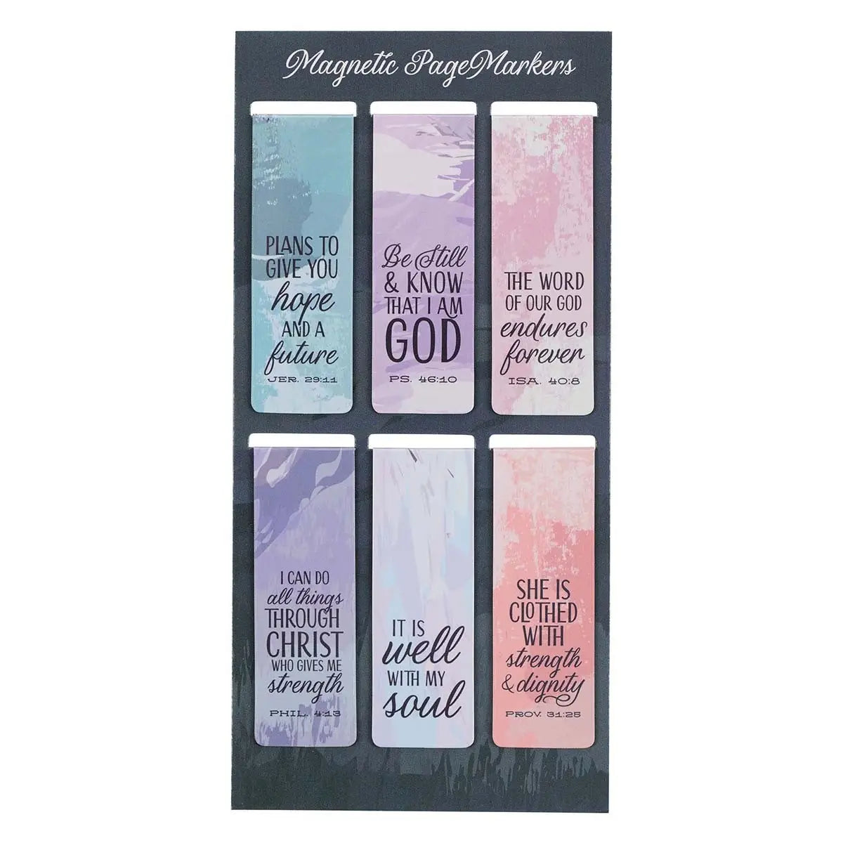 MAGNETIC BOOKMARKS WITH INSPIRATIONAL SAYINGS - SET OF 6
