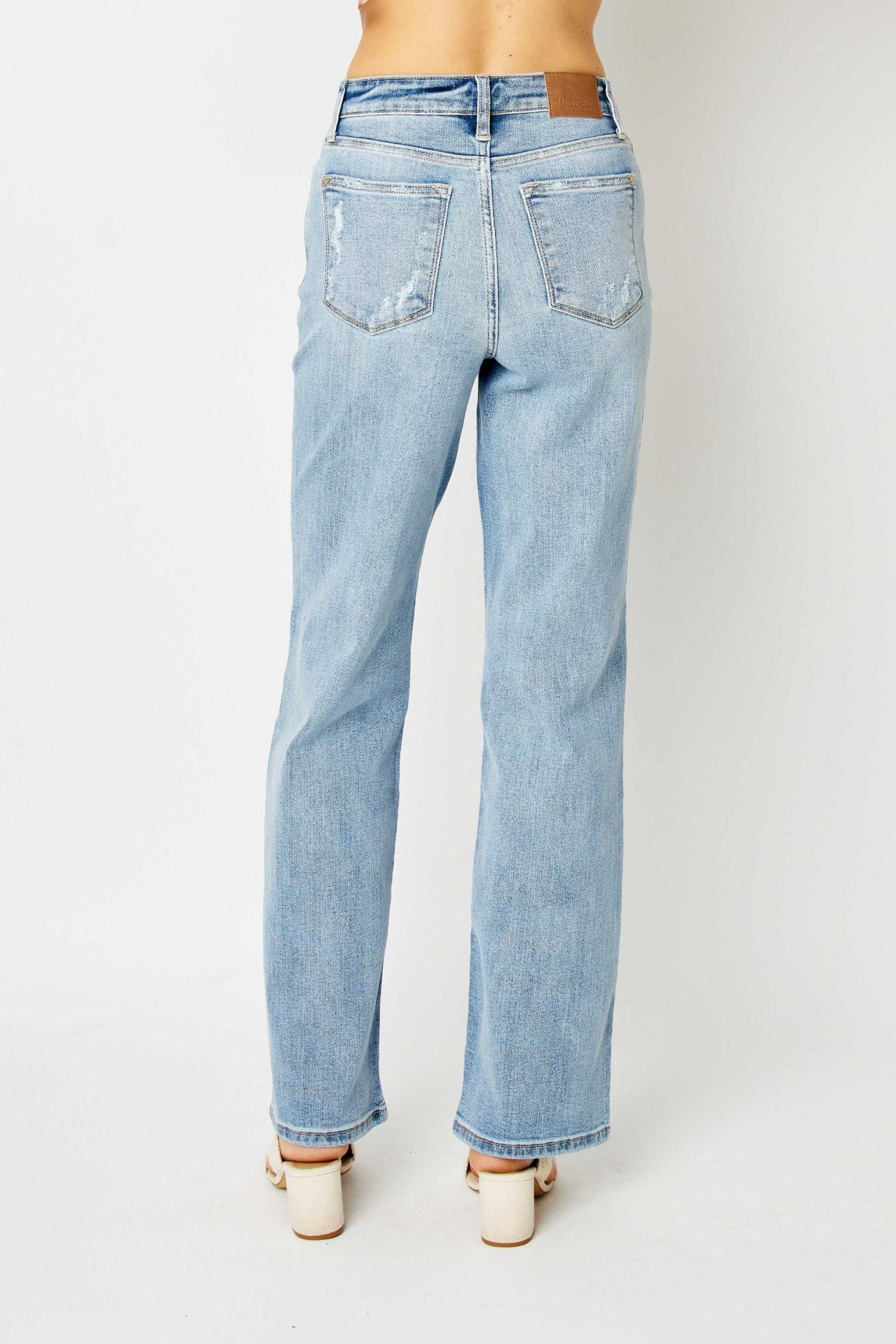 LIGHT WASH HIGH WAIST STRAIGHT LEG JUDY BLUE DENIM