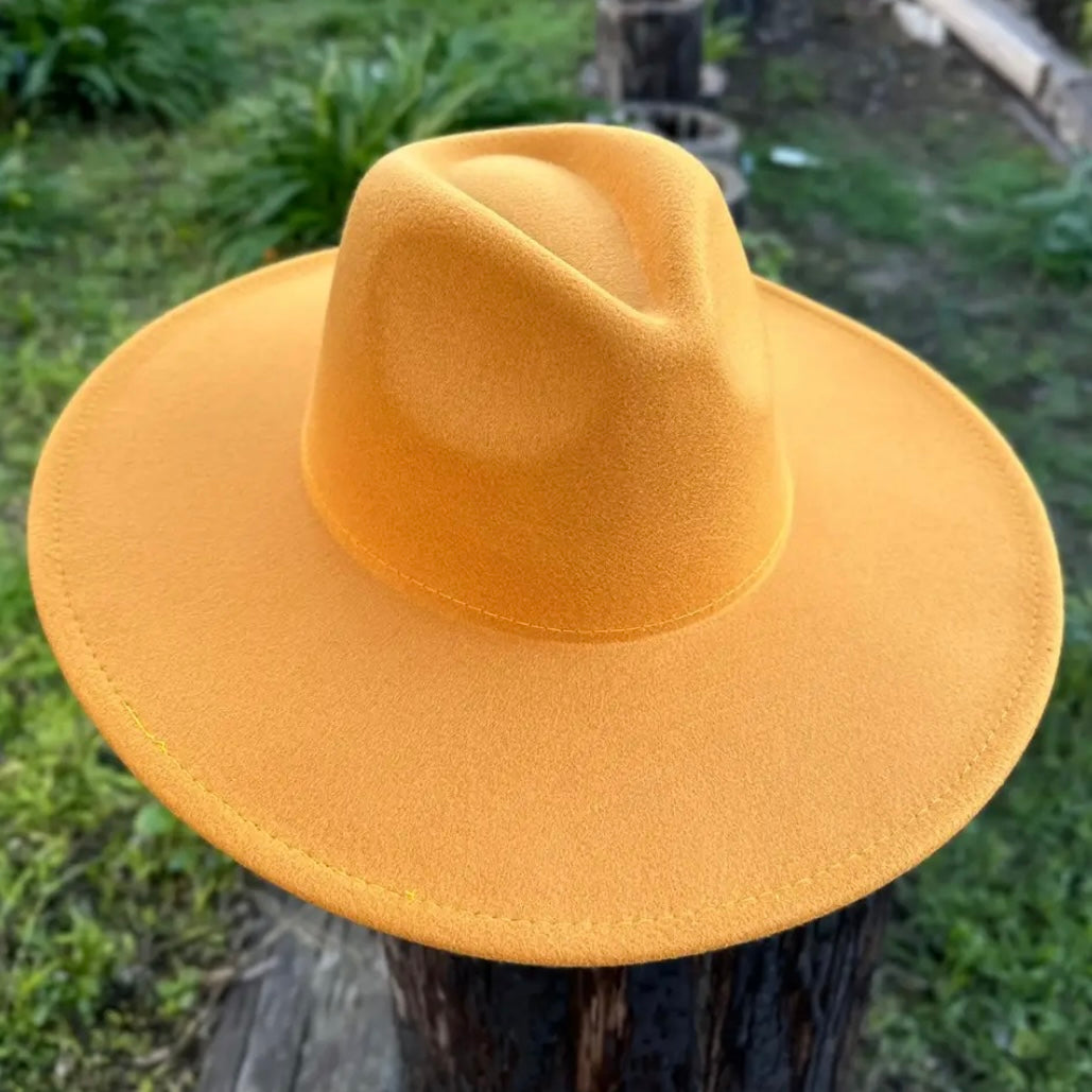 WIDE BRIM PANAMA HAT VEGAN FELT