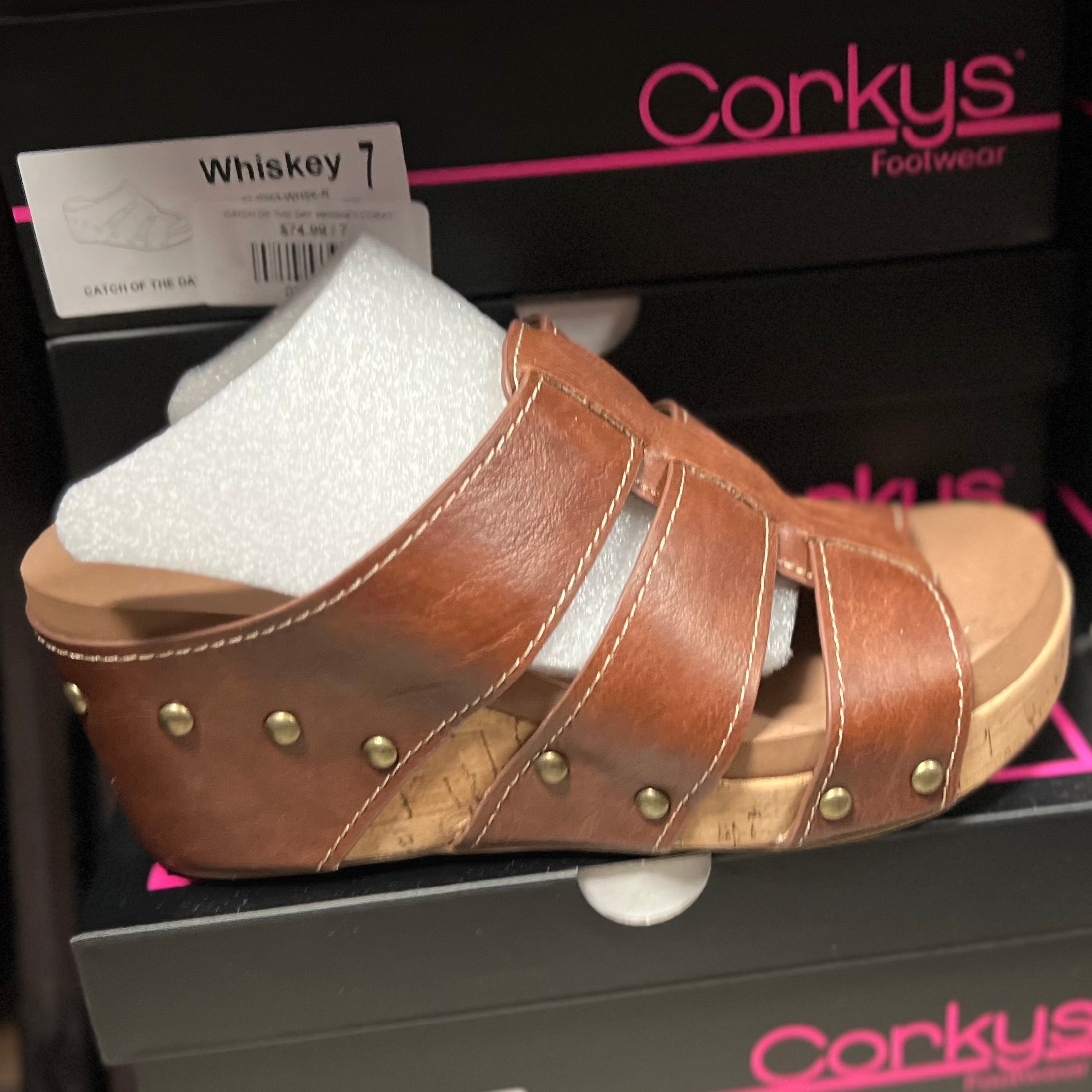 CATCH OF THE DAY WHISKEY CORKYS SANDAL WEDGES
