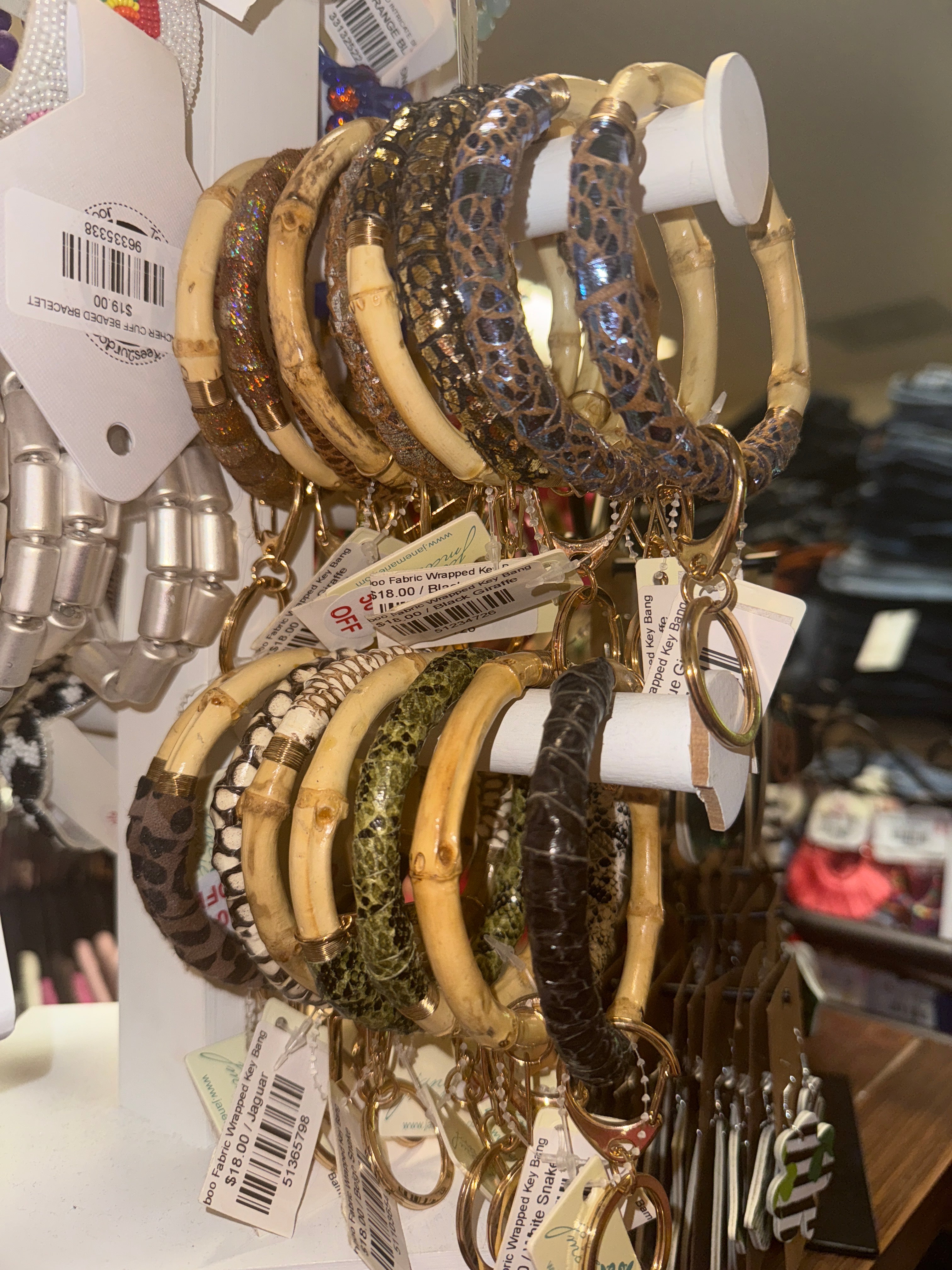 Bamboo Fabric Wrapped Key Bangle - SALE