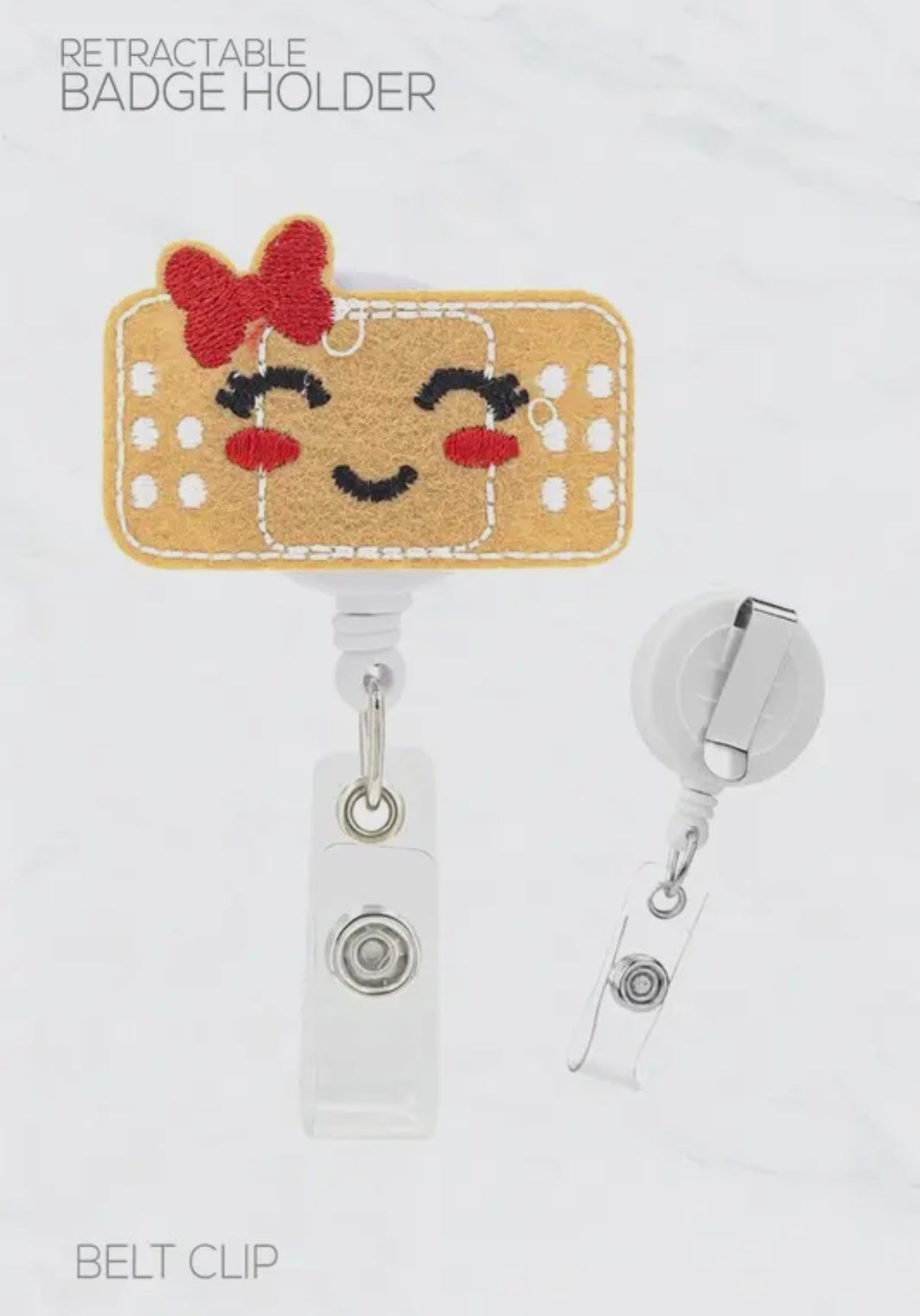 BANDAGE FELT DESIGN RETRACTABLE BADGE REEL HOLDER FOR NURSES